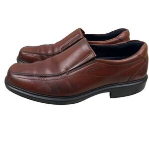 Ecco Leather Dress shoe men’s size 43 (9-9 1/2) Brown slip on Great Condition !